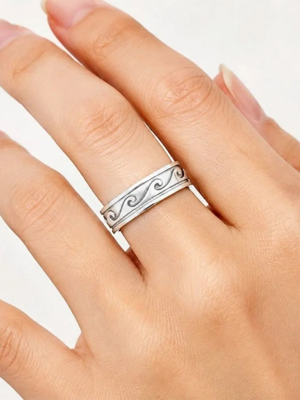 Wave Design Solid Ring Solid .925 Silver